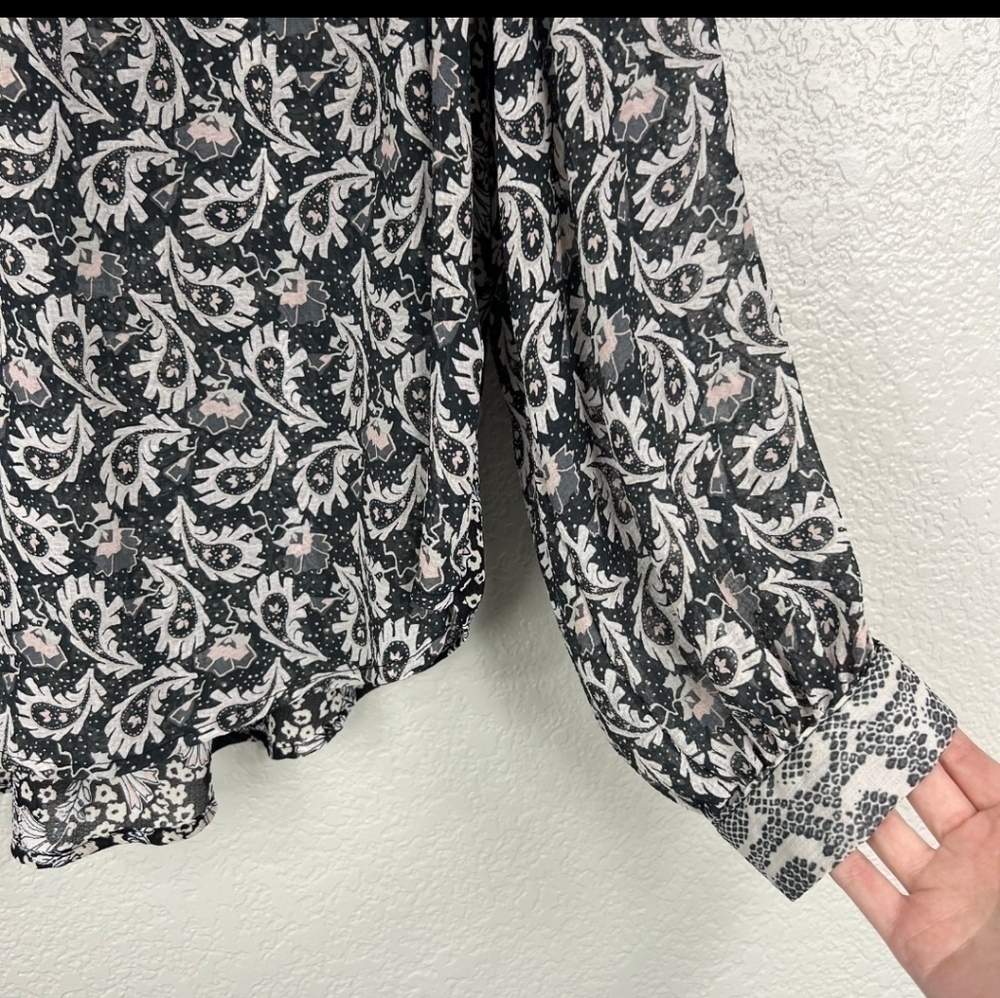 Free People Dani Button Down Blouse Size Small - Picture 6 of 10